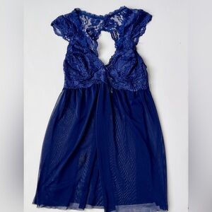 Just sexy lingerie Blue Lace Nightgown